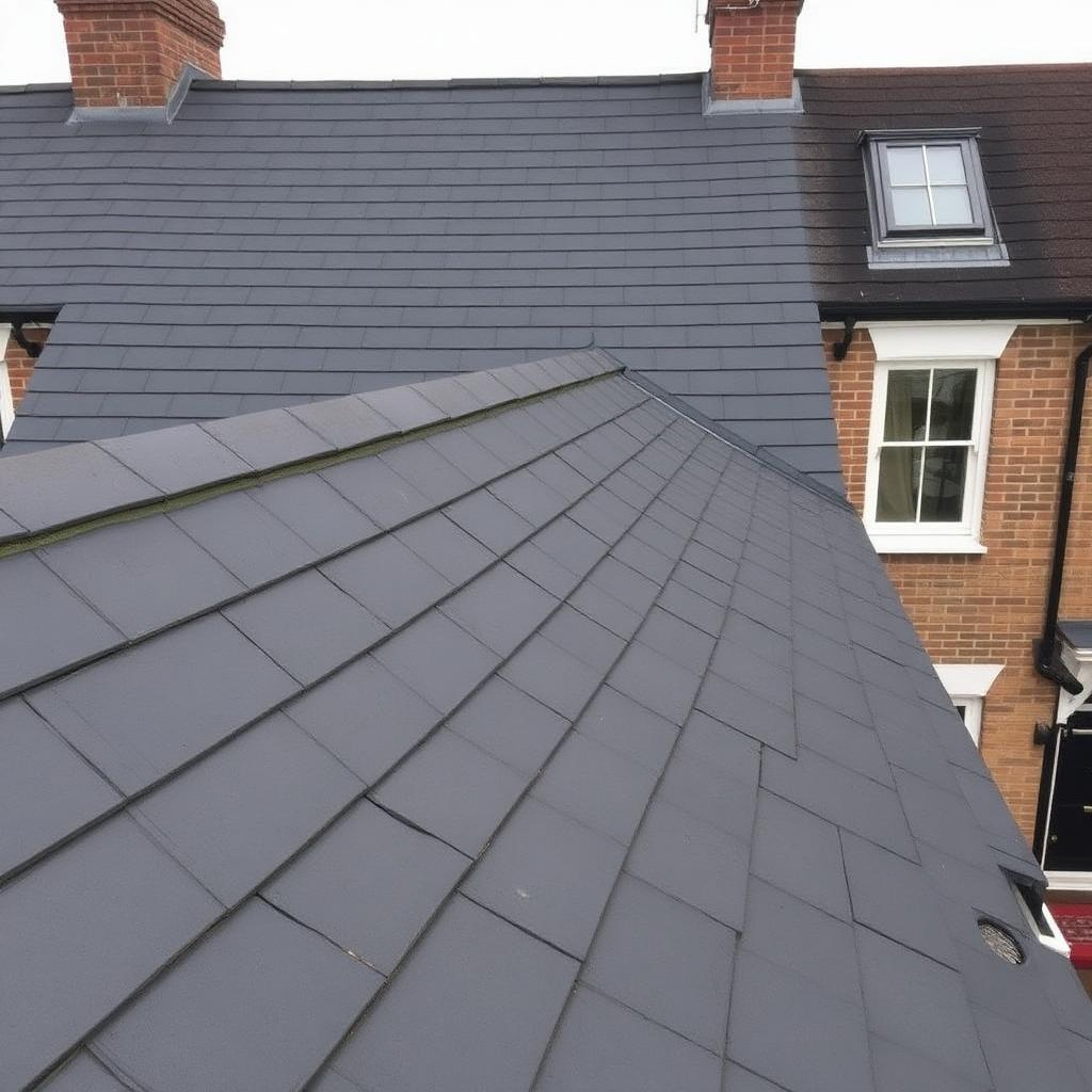 New slate roof on a Victorian terraced house in Manchester